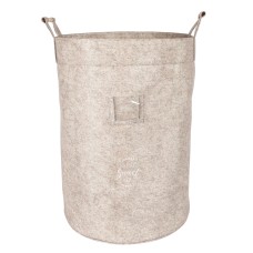 Keçe Tahta Saplı Sepet - Kahverengi