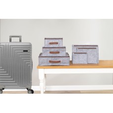 Derili 6lı Bavul İçi Seyahat Çantası - Gri