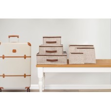 Derili 6lı Bavul İçi Seyahat Çantası - Kahverengi