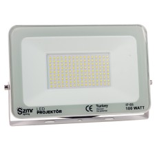 100 WATT - 220 VOLT 6500K IP65 150* IŞIK AÇISI BEYAZ SLİM KASA LED PROJEKTÖR