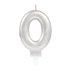 0 Rakam Mum Gümüş Renk