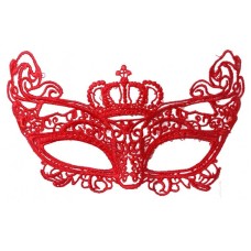 Kırmızı Renk Dantel Örgü İşlemeli Parti Maskesi Model 2
