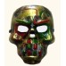 Kırmızı Kanlı Dişli Dracula Kafatası Maskesi Altın Renk