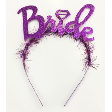 Mor Renk Bekarlığa Veda İtalik Yazı Alyanslı Bride Taç