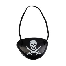 Siyah Renk Kuru Kafa Baskılı Plastik Korsan Göz Maskesi Korsan Göz Bandı