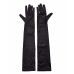 Siyah Renk Dirseğe Kadar Uzun Kumaş Eldiven