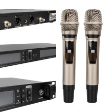 2 EL TİPİ MİKROFONLU 100+100 KANAL ANTENLİ UHF-PLL KABLOSUZ TELSİZ MİKROFON 2 EL TİPİ MİKROFONLU 100+100 KANAL ANTENLİ UHF-PLL KABLOSUZ TELSİZ MİKROFON
