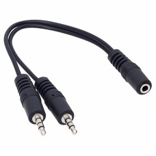 3.5 MM STEREO DİŞİ / 2 X 3.5MM STEREO ERKEK 20 CM Y KABLO KABLO