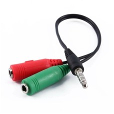 3.5 MM STEREO ERKEK KULAKLIK 3 ÇİZGİLİ + 2 X STEREO DİŞİ MİKROFON HOPARLÖR ÇOKLAYICI KABLO