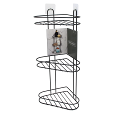 3 KATLI  SİYAH METAL KÖŞE RAFI