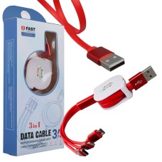 3 IN 1 KIRMIZI ŞARJ KABLOSU