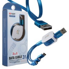 3 IN 1 MAVİ ŞARJ KABLOSU