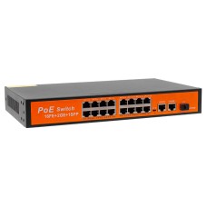 300W 10/100/1000 MBPS 16+3+SFP 16 PORT POE ETHERNET GIGABIT SWITCH