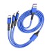3IN1 MAVİ 1.2 METRE (MICRO USB - LIGHTNING - TYPE C) TELEFON ŞARJ KABLOSU