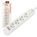 4LÜ 1.5 METRE KABLOLU 3 USBLİ BEYAZ AKIM KORUMALI PRİZ