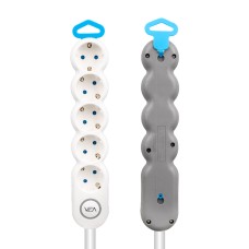 5Li 1,5 METRE KABLOLU ANAHTARLI BEYAZ AKIM KORUMALI GRUP PRİZ