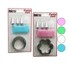 8PCS  PASTA SÜSLEME SETİ - 3-KURABİYE KALIP=YUVARLAK - ÇİÇEK 1-KREMA TORBASI - 3-METAL+1-PLS.UÇ