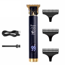 Profesyonel Şarjlı Saç Sakal Kesme Ense Çizim Şekillendirme Traş Makinesi T Bıçak Vücut Kılı Alma