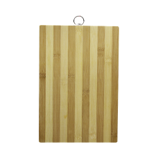 AHŞAP 20X30CM BEYAZ ÇİZGİLİ BAMBU KESİM PANOSU METAL KULPLU