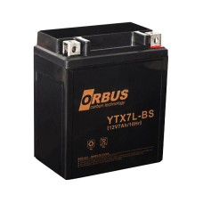 AKÜ 12 VOLT 7 AMPER ORBUS YTX7L-BS ASİT İÇİNDE KARBON BİSİKLET AKÜSÜ