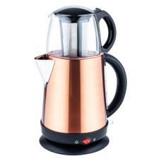 AWOX DEMGLASS  BRONZ ÇELİK GÖVDE=1.7LT  +  CAM DEMLİK=1.2LT  ELEKTRİKLİ ÇAY MAKİNESİ ÇAYCI  2100W