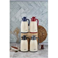 CKR-2075 1.3LT RENKLİ CAM HAZNELİ RETRO PLASTİK TERMOS