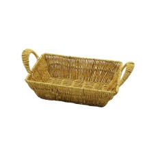 DİKDÖRTGEN PLASTİK HASIR EKMEK - ÇOK AMAÇLI SEPET KULPLU - METAL İSKELET TABAN:13.5X20- AĞIZ:19X26.5CM D:7.5CM