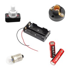 ELEKTROMER DENEY SETİ KUTULU OKUL İÇİN  (PİL YUVASI+DUY+AMPUL+ANAHTAR+PİL)