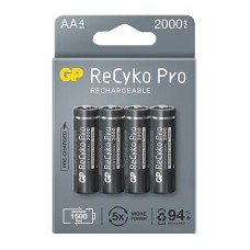 GP RECYKO PRO AA 2000 MAH ŞARJLI 4LÜ PİL GP210AAHCB-2EB4 (GPRHC212B309)