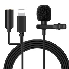 JH-041-A LIGHTNING GİRİŞLİ VE KULAKLIK GİRİŞLİ YOUTUBER YAKA MİKROFONU