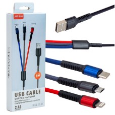 JKX-44 USB TO MICRO USB TYPE-C LIGHTNING 3LÜ 2.4 AMPER SARJ KABLOSU