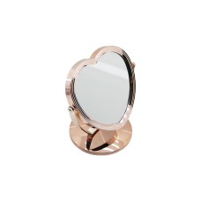 KALP MODEL 7 İNÇ= ÇAP:17.5CM MAKYAJ AYNASI ÇİFT TARAFLI BRONZ - GÜMÜŞ PLS.ÇERÇEVE SABİT AYAK