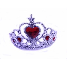 Kalp Taşlı Kırmızı Renk Karlar Ülkesi Elsa Anna Frozen Tacı