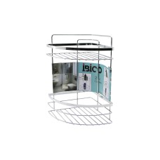 LAMALI   2 KATLI - ÜÇGEN   KROM   METAL  BANYO KÖŞELİK - DUŞKABİN RAF