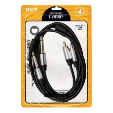 LD398 2X 6.3MM MONO ERKEK + 2X RCA ERKEK 1.5 METRE KABLO