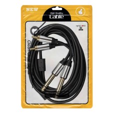 LD398 2X 6.3MM MONO ERKEK + 2X RCA ERKEK 3 METRE KABLO