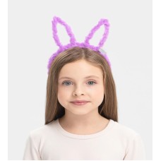 Led Işıklı Peluş Pofuduk Tavşan Kulak Tavşan Taç Lila 17X23 cm