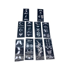 MİX DESEN 8X20CM TÜP KINA DESEN ÇIKARTMA ŞABLONU 10 PARÇA