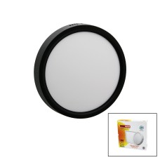 NİSALUCE EPL-18SÜ 18W SİYAH METAL KASA SIVA ÜSTÜ YUVARLAK LED SLİM PANEL 1260LM BEYAZ=6500K 30.000 SAAT ÖMÜR