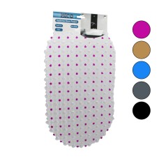 OVAL - EKO PVC +VANTUZ DESEN - ŞEFFAF RENKLİ 122PCS VANTUZ KAYDIRMAZ BANYO - KÜVET PASPAS 33X61CM