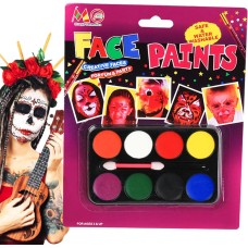 Palyaço Yüz Boyama Seti Fırçalı Makyaj Boyama Seti 8 Renk