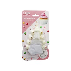 QLUX L-00172 AVANTAGE  10PCS   KREMA TORBASI - SÜSLEME BAŞLIK  SETİ   1-BEYAZ TORBA - 9-KREM BEYAZI PLASTİK BAŞLIK