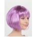 Rose Pembe Renk Düz Kesim Küt Parti Peruğu Kısa Takma Saç