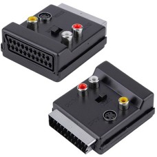 SCART ADAPTÖR ARA ERKEK/DİŞİ/ÜSTDEN RCALI SWİCHLİ