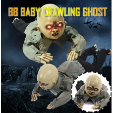 Sesli Işıklı ve Sensörlü Yerde Emekleyen Hareketli Bebek Hayalet Zombi Dekor 30x85 cm