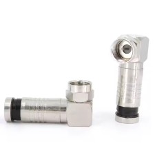 SIKMALI RG6/U6 L TİPİ ÇEVİRMELİ F KONNEKTÖR  (SIKMALI + L TİP ÇEVİRMELİ)