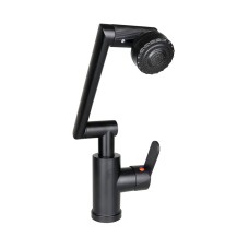 SİYAH - 1080 DERECE DÖNEBİLEN ÇOK FONKSİYONLU MUSLUK BATARYA KTX-3307