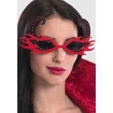 Siyah Boynuzlu Kırmızı Renk Alevli Parti Gözlüğü 21x10 cm Siyah Boynuzlu Kırmızı Renk Alevli Parti Gözlüğü 21x10 cm