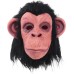 Siyah Saçlı Kafaya Tam Geçmeli Lateks Şempanze Maskesi - Lateks Maymun Orangutan Goril Maske Et Maske