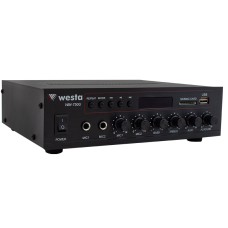 WESTA WM-750U 80W MİNİ 100V/70V/4-16 OHM USB/SD/BLUETOOTH/ UK-2 MİK.GİRİŞ TRAFOLU ANFİ